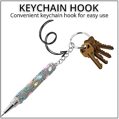 Set of 3 Silver Color Blink Pens, Key Chain Pen and Pearl Pen