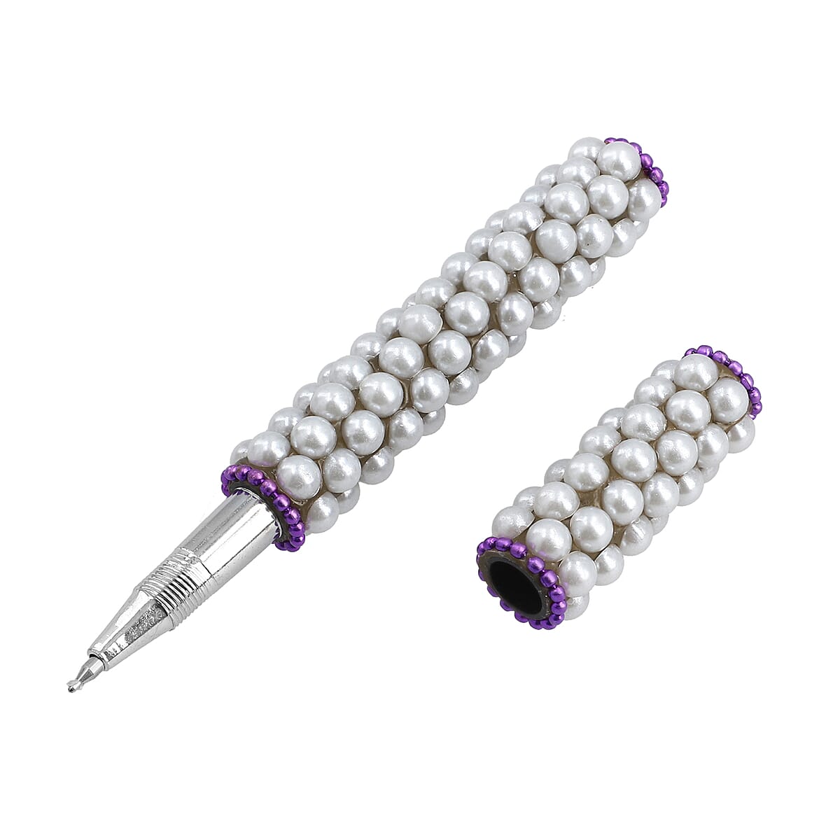 Set of 3 Purple Color Blink Pens, Key Chain Pen and Pearl Pen image number 3