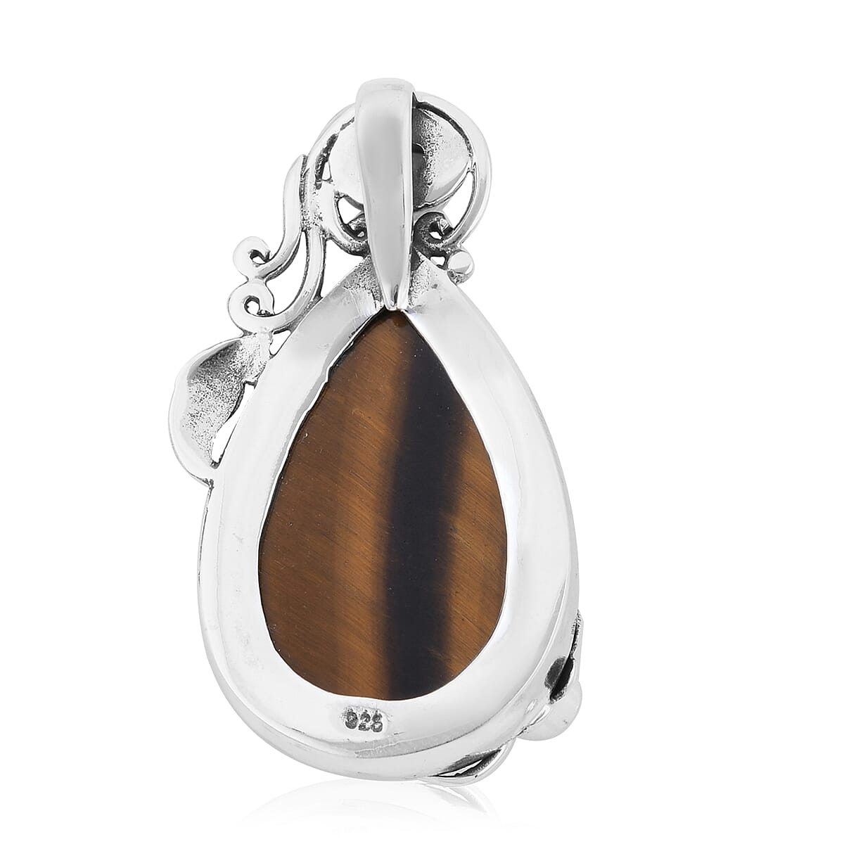 Bali Legacy South African Tiger's Eye and Niassa Ruby Pendant in Sterling Silver 11 Grams 32.80 ctw image number 3