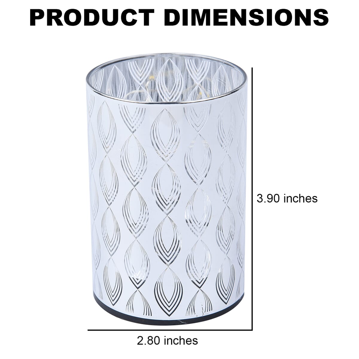 Set of 2 Silver Color Diamond and Hook Ring Pattern Warm LED Lantern (Battery 3AAA not included) image number 3