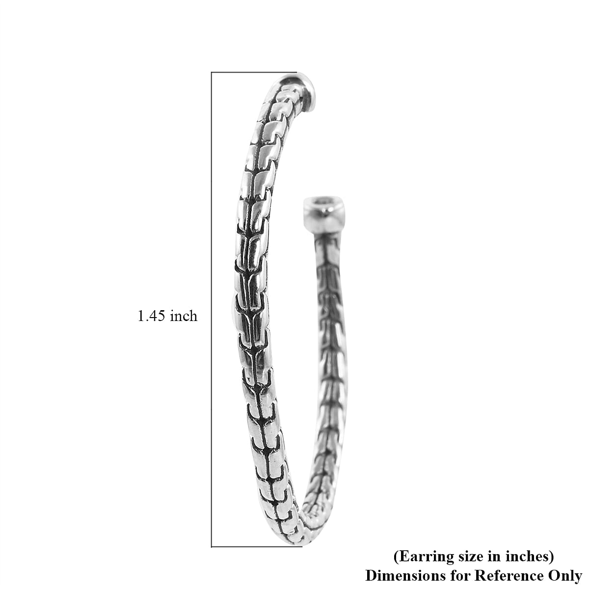 Bali Legacy Sterling Silver Padian Hoop Earrings 10.75 Grams image number 4