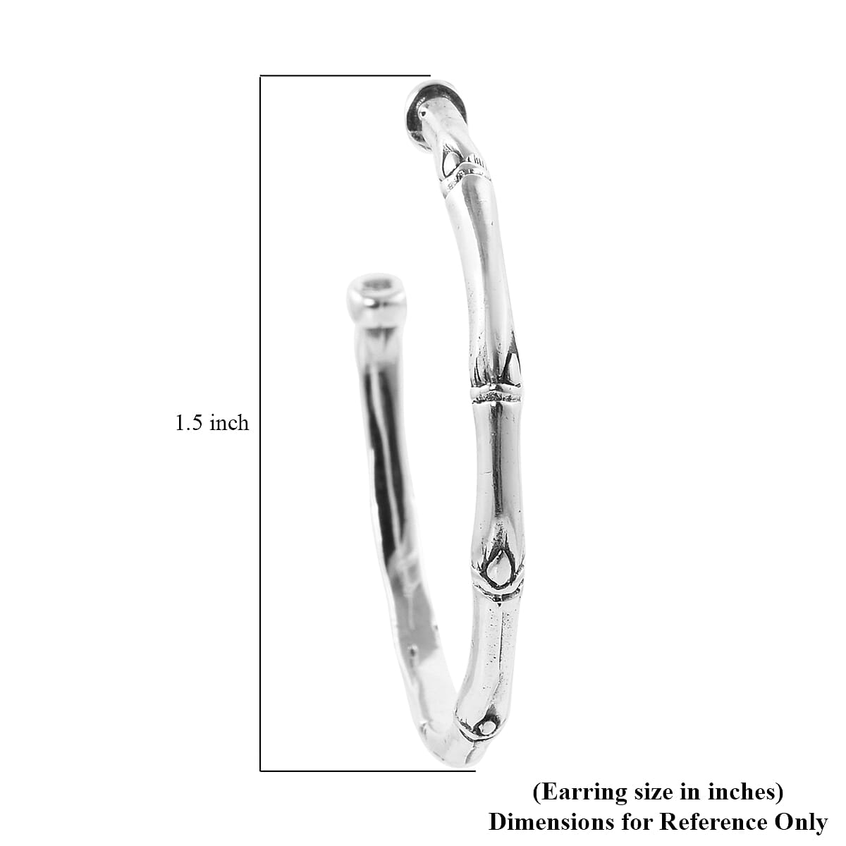 Bali Legacy Bamboo Hoop Earrings in Sterling Silver 12.40 Grams image number 4