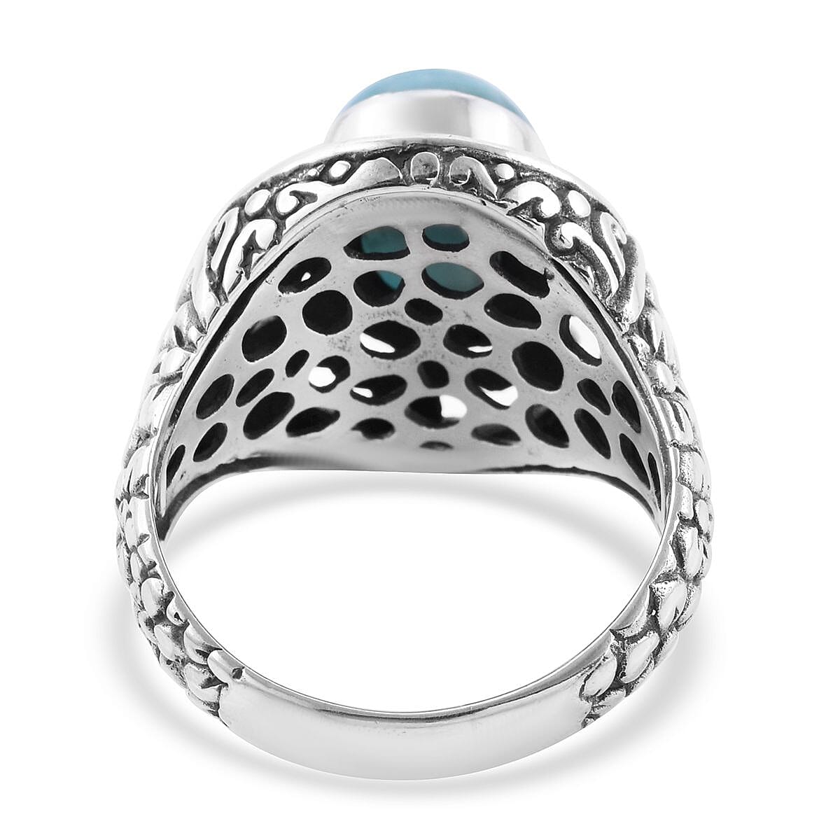Bali Legacy Larimar Ring in Sterling Silver (Size 7.0) 7 Grams 5.50 ctw image number 4