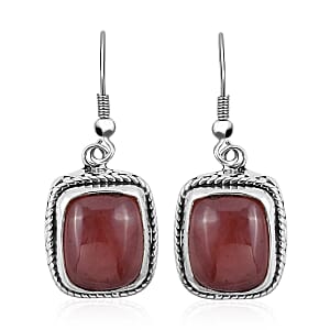 Bali Legacy Argentinian Rhodochrosite Earrings in Sterling Silver 13.00 ctw