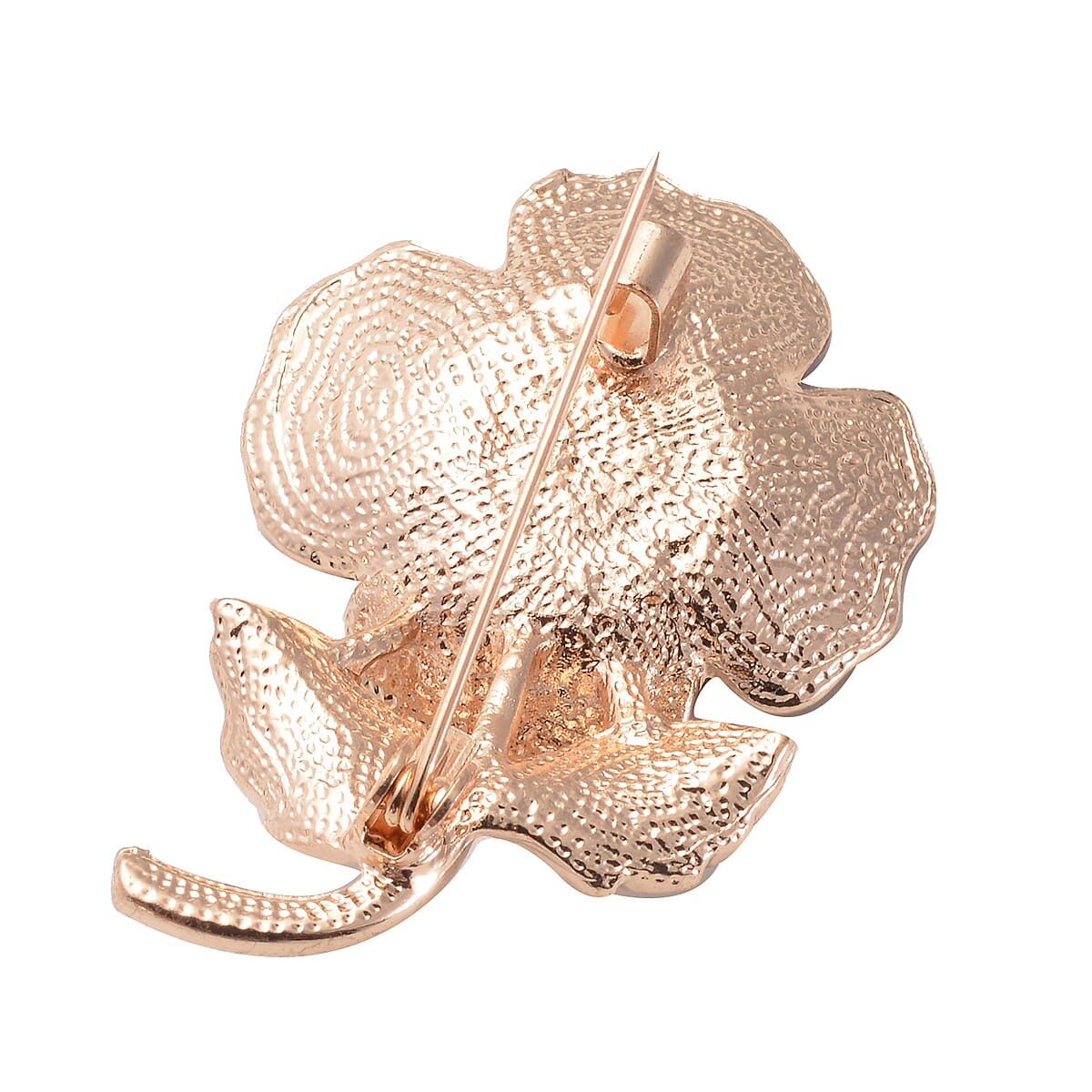 Austrian Crystal Poppy Flower Brooch in Goldtone, Jewelry Gift For Women, Floral Fashion Pin image number 2