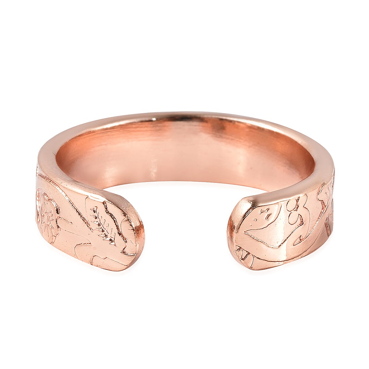 Magnetic By Design Floral Vine Pattern Open Shank Ring in Rosetone (Fits Sizes 6-8)