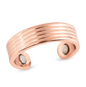 Magnetic By Design Striped Pattern Open Shank Open Ring in Rosetone (Fits Sizes 6-8)