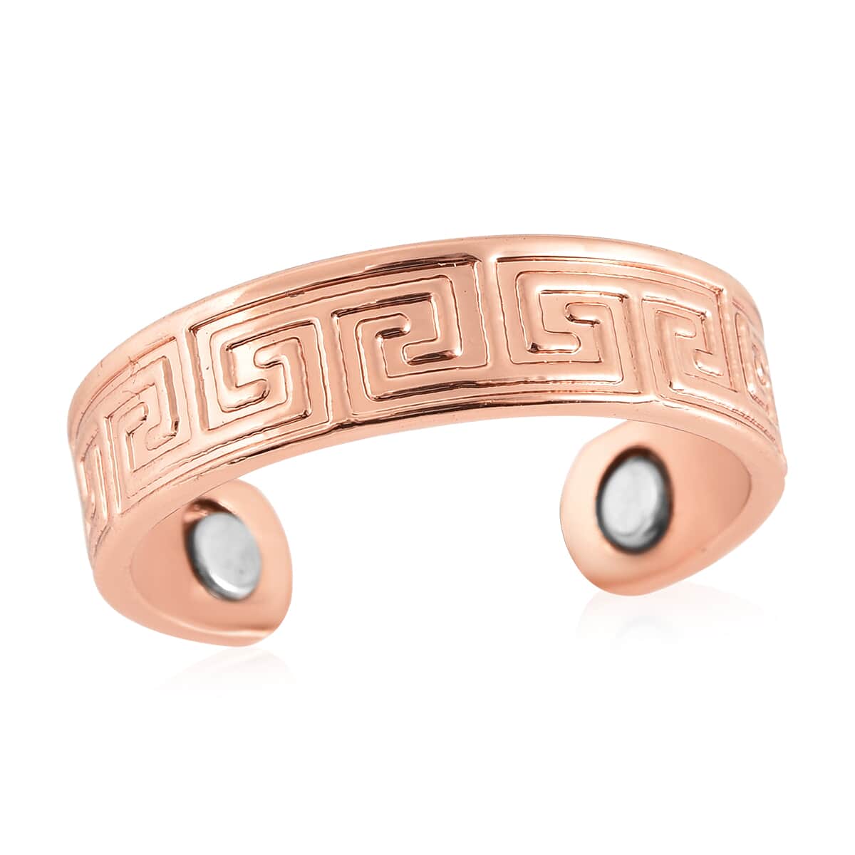 Magnetic By Design Greek Key Pattern Open Shank Ring in Rosetone (Fits Sizes 6-8) image number 0