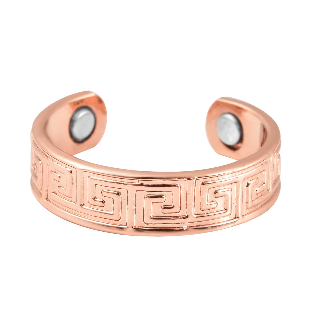 Magnetic By Design Greek Key Pattern Open Shank Ring in Rosetone (Fits Sizes 6-8) image number 3