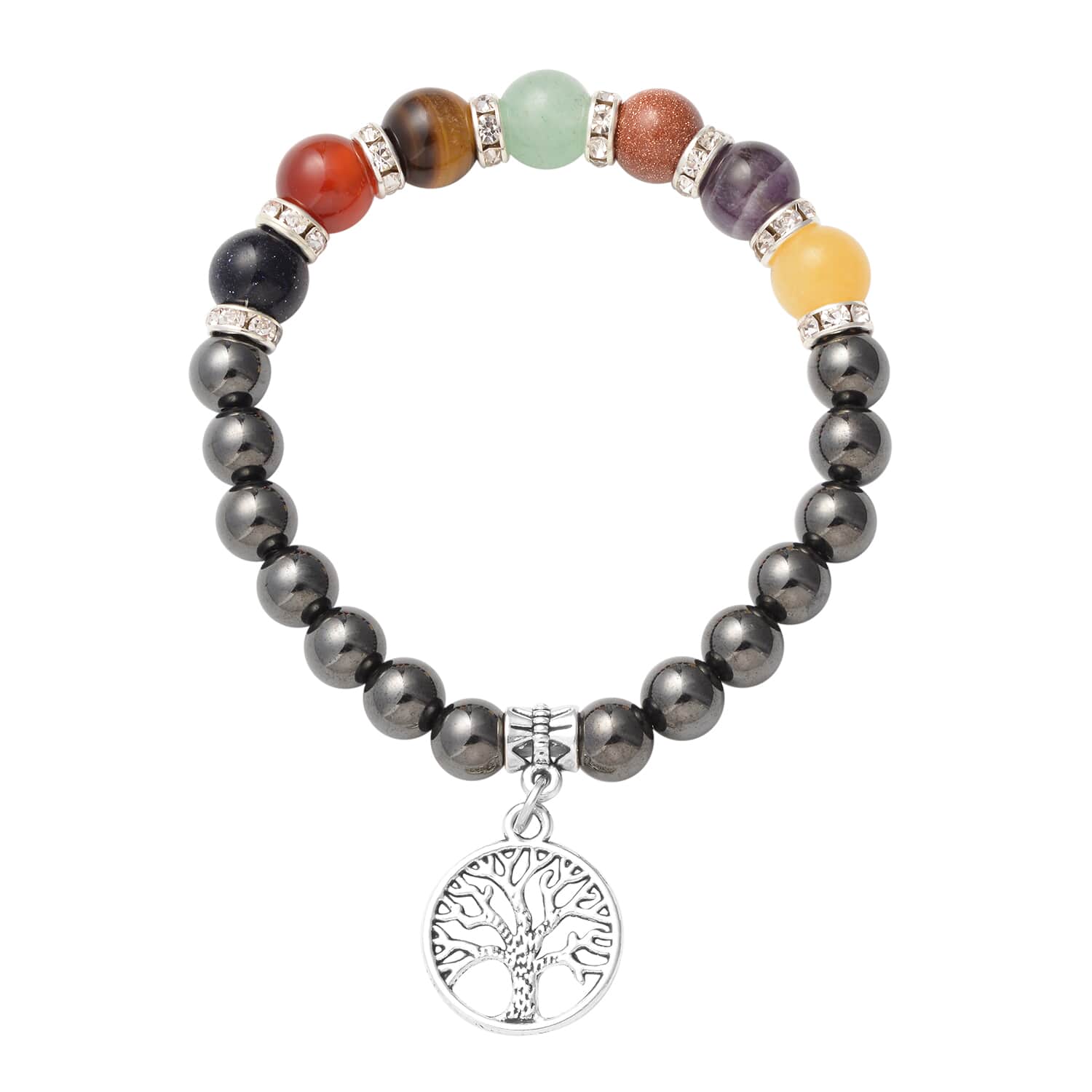 Tree of life charm clearance bracelet with austrian crystals