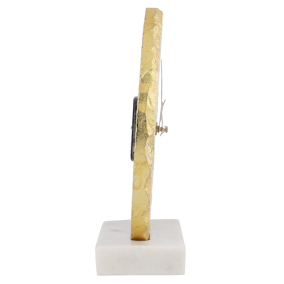 Marble Table Clock with marble stand with Gold foiling image number 6
