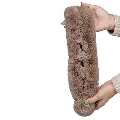 Passage Brown Faux Fur Polyester Scarf