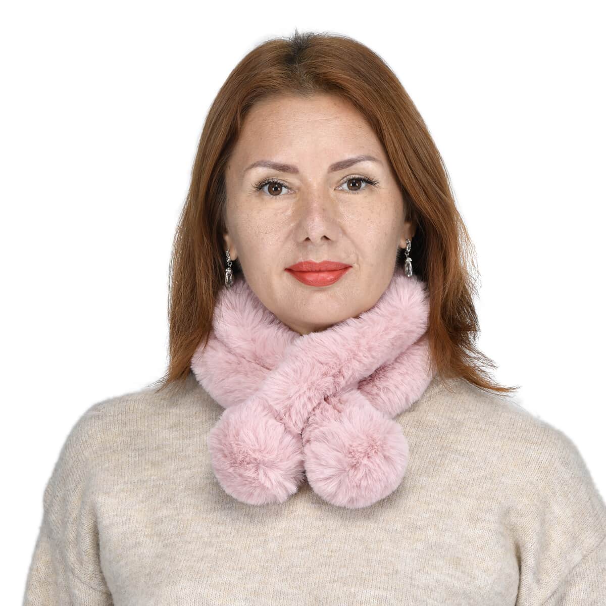 Passage Pink Faux Fur Polyester Scarf image number 0