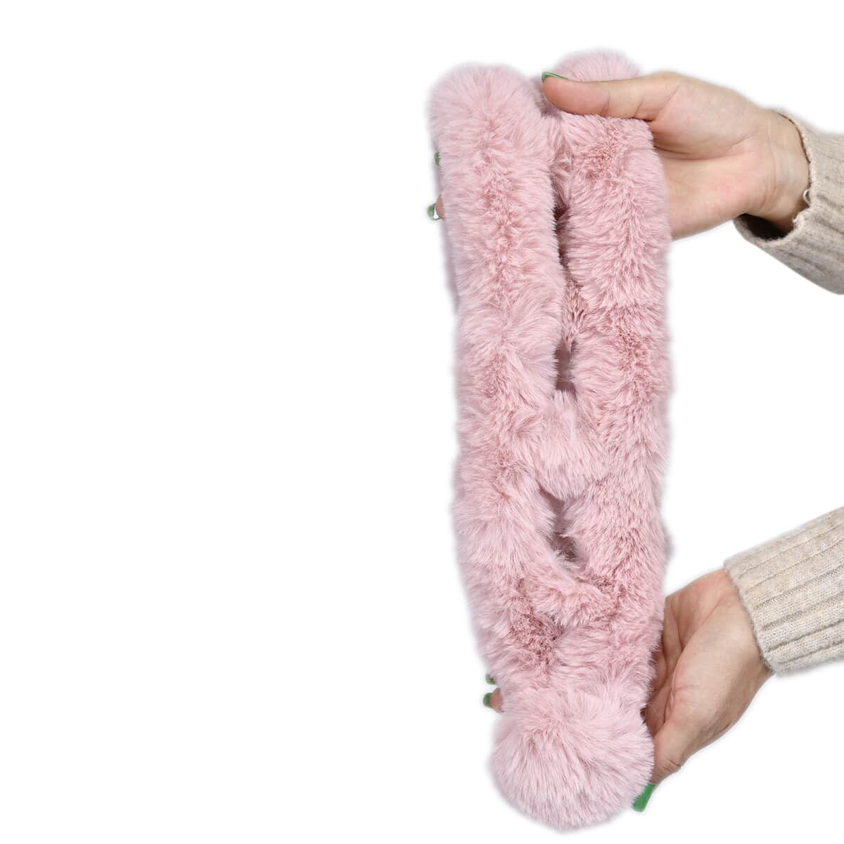 Passage Pink Faux Fur Polyester Scarf image number 2