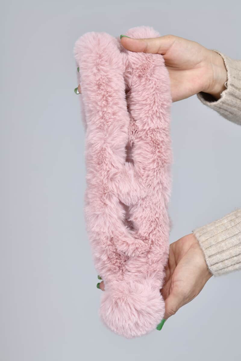 Passage Pink Faux Fur Polyester Scarf image number 3