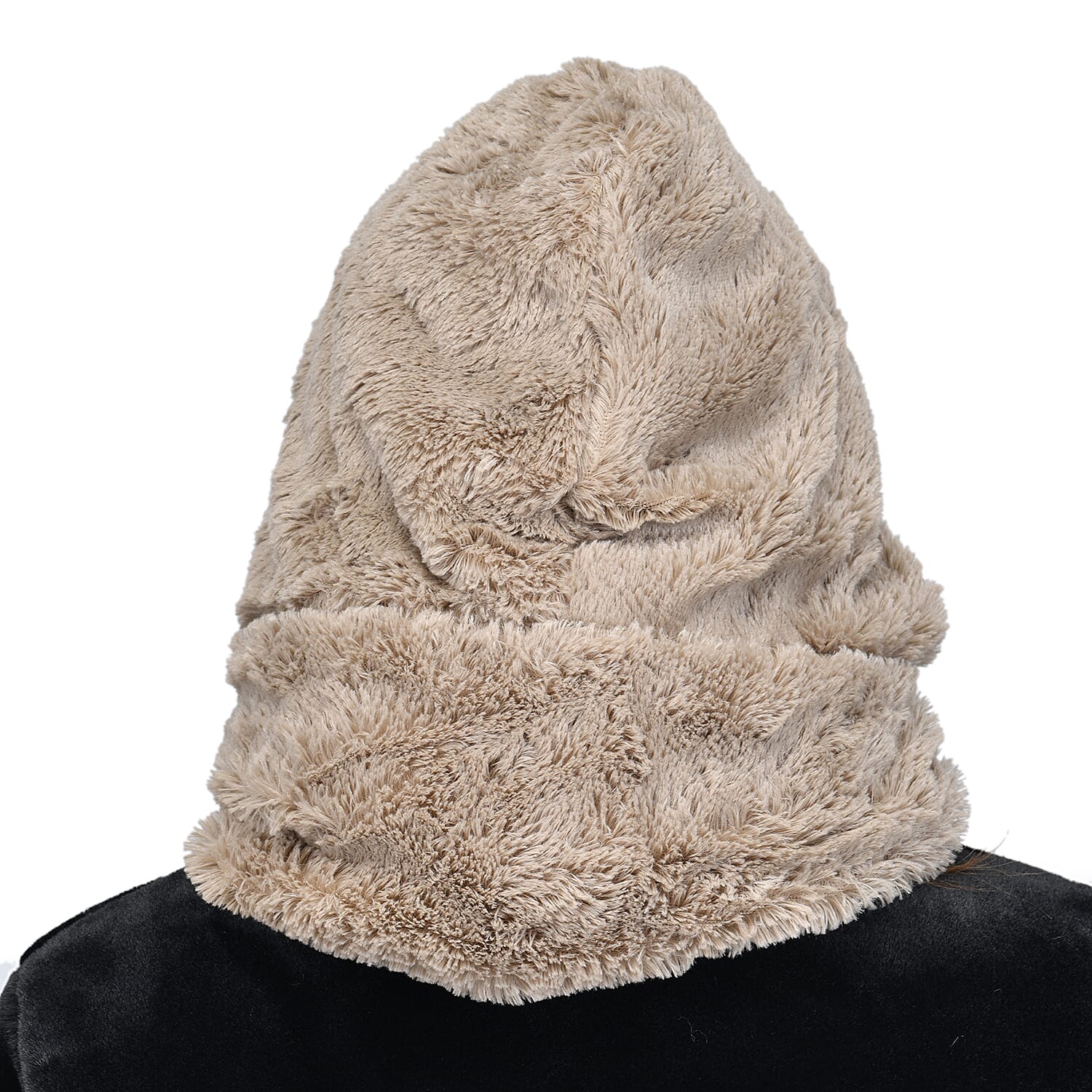 Passage 2in 1 Brown Hoodie Polyester Scarf