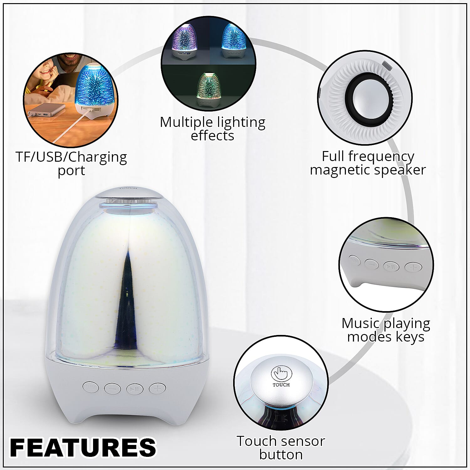 Ocean Theme 3D LED Light Speaker (Battery:2000mAH included)