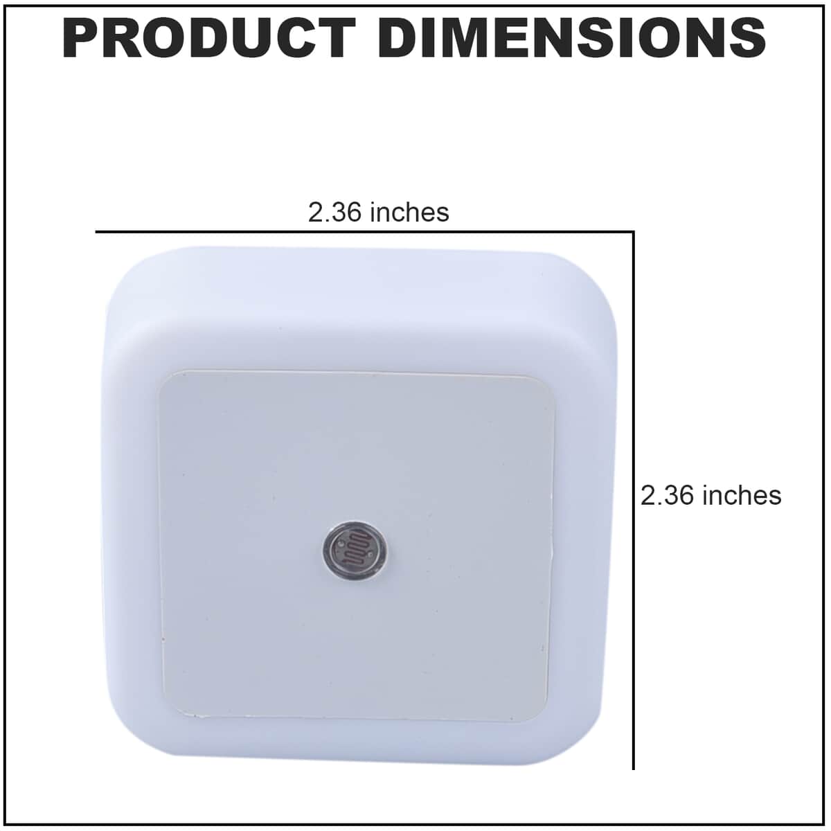 Set of 6 White Square Plug-in Night LED Light with Sensitive Light Sensor (2.36"x2.36") image number 3