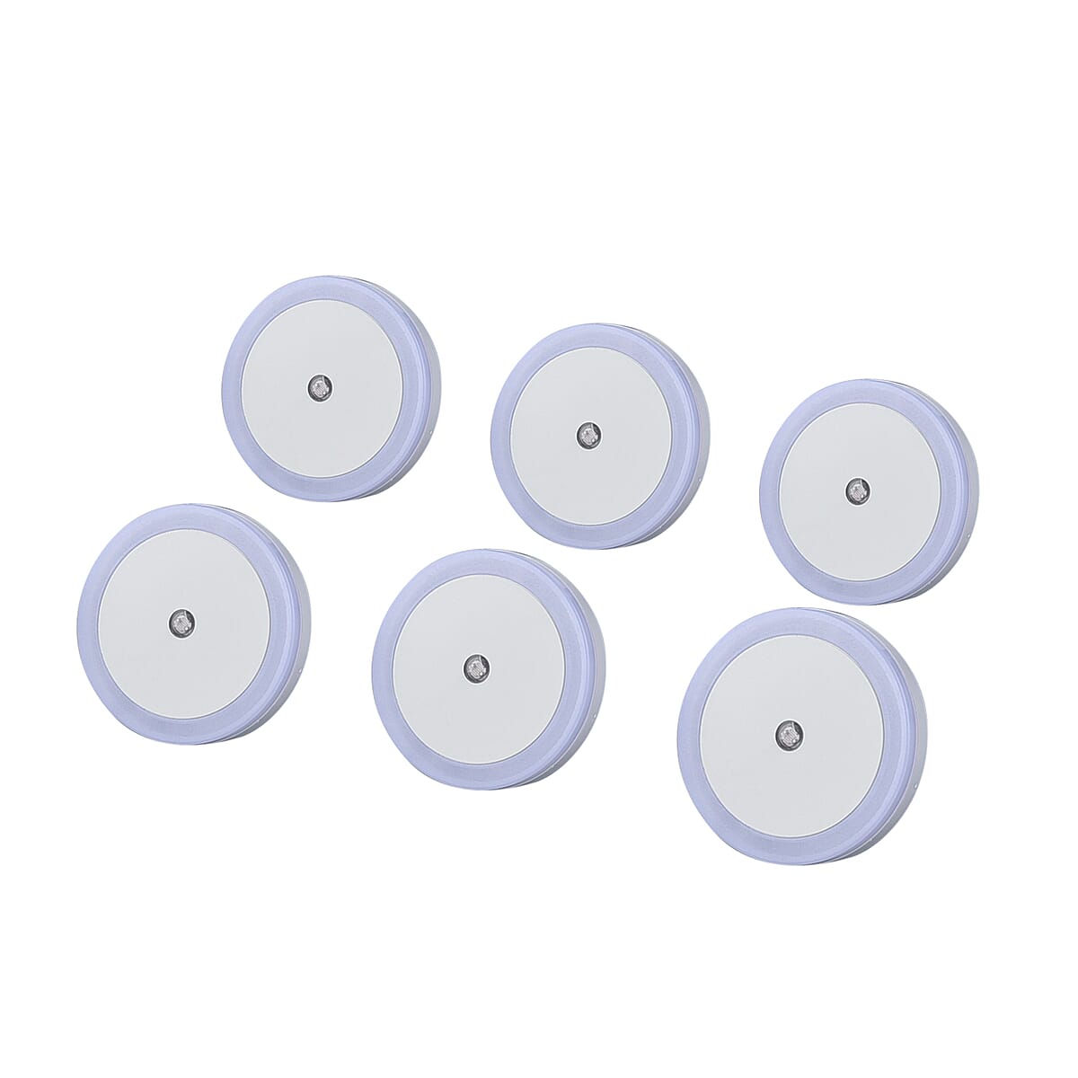 Set of 6 White Round Plug-in Night LED Light with Sensitive Light Sensor image number 6