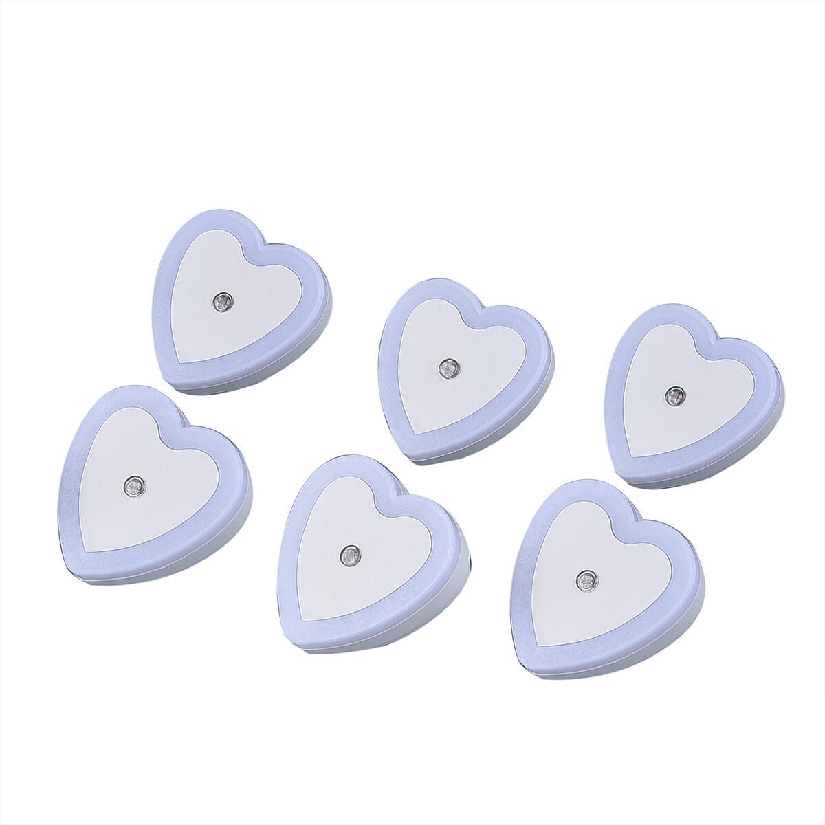 Set of 6 White Heart-Shaped Plug-in Night LED Light with Sensitive Light Sensor image number 5