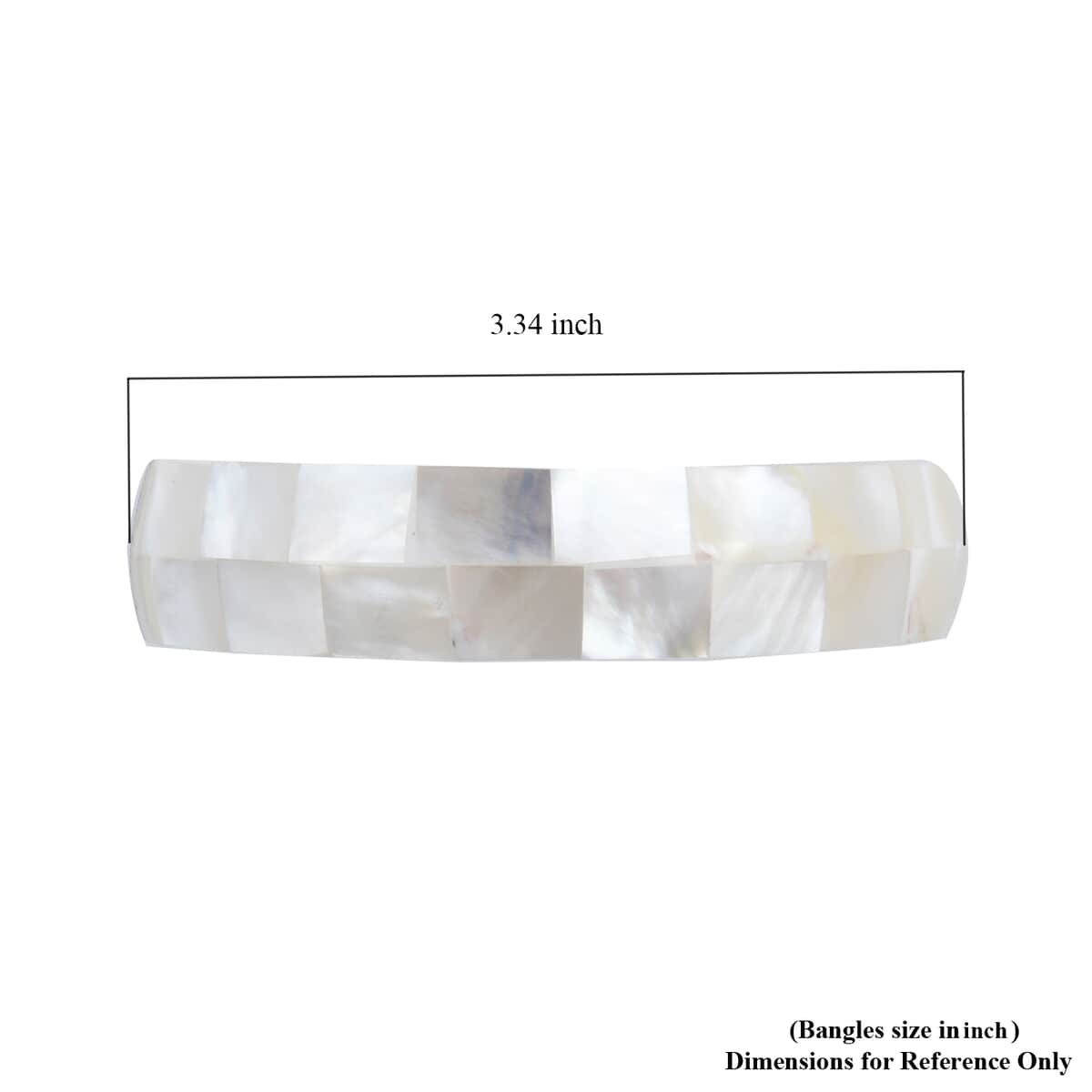 Mother of Pearl Inlay Bangle Bracelet with White Resin (8.50 in) image number 4