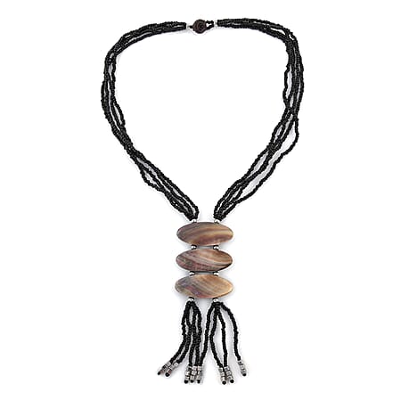Black & Grey Shell Pearl Seed Bead - Product card gallery slide 1 (10176813039929)