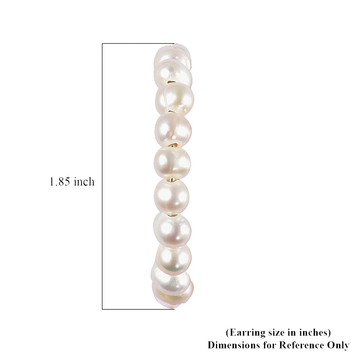 White Freshwater Pearl Half Hoop Earrings in Stainless Steel