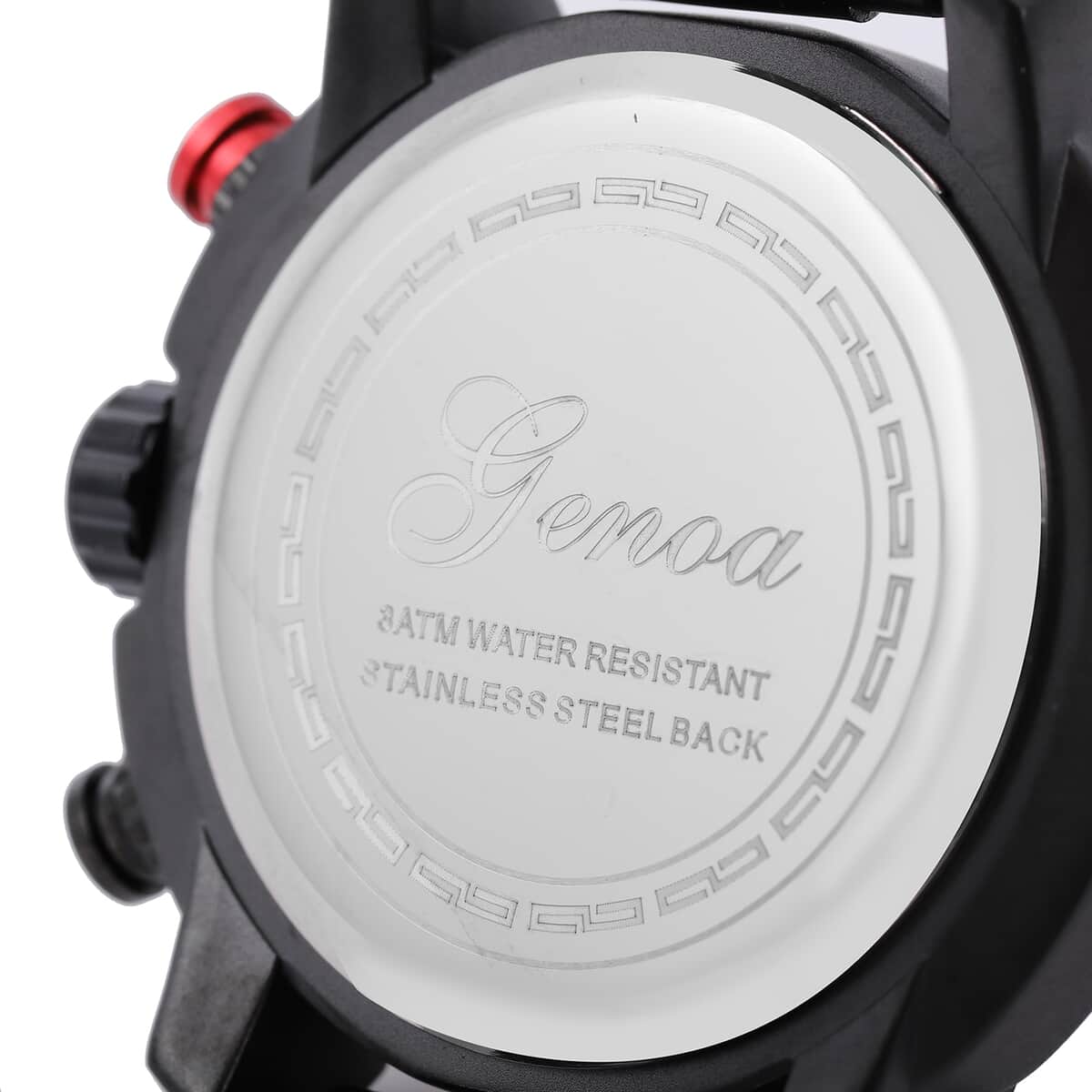 Genoa Multi-Functional Quartz Movement Watch with Black Dial & ION Plated Black Stainless Steel Strap (49.5 mm) image number 5