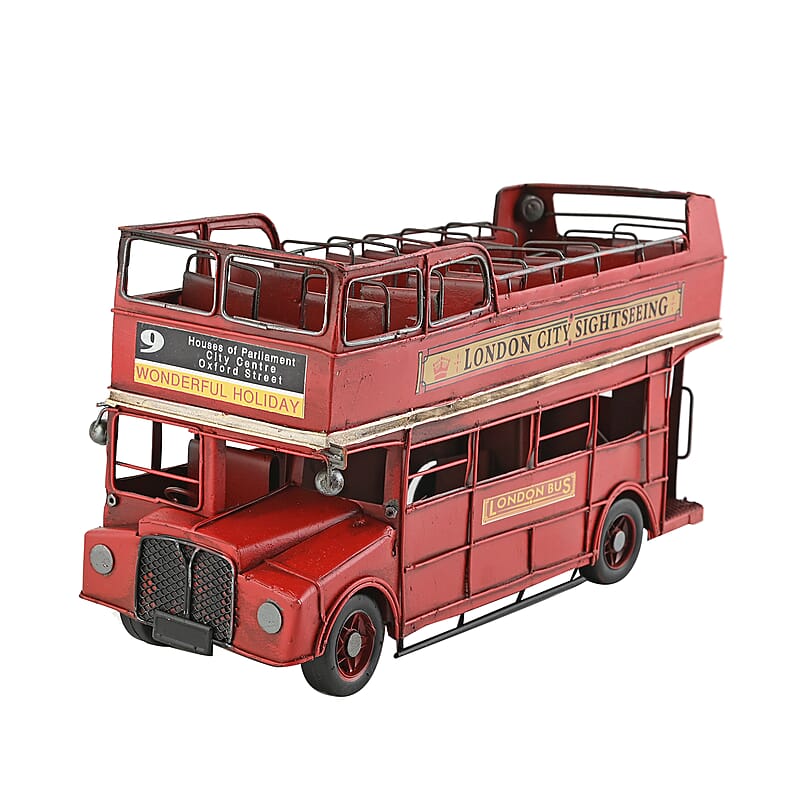 Open Top Bus Metal Ornament