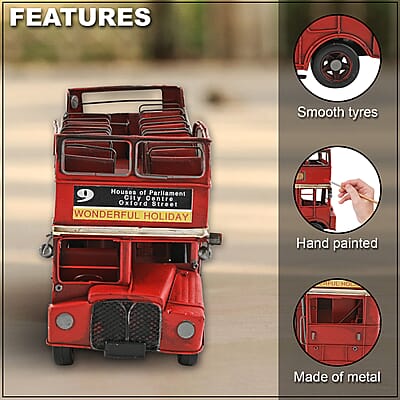 Open Top Bus Metal Ornament