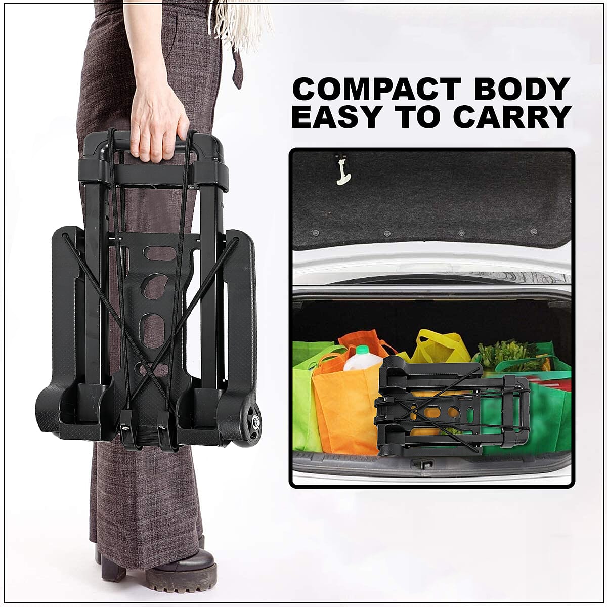 Black Luggage Folding Trolley image number 3