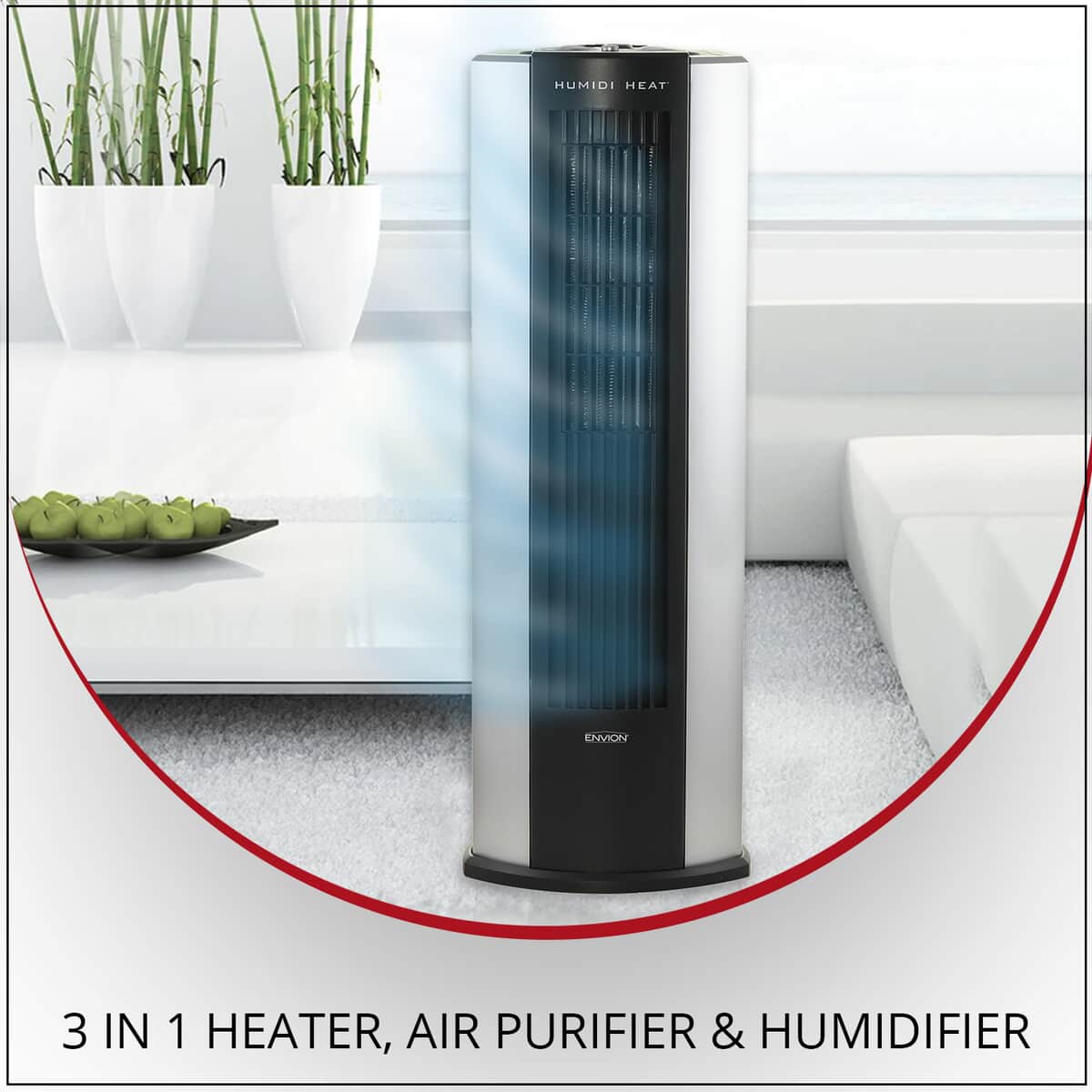 ENVION Black and Gray 3 in 1 Heater, Air Purifier & Humidifier image number 1
