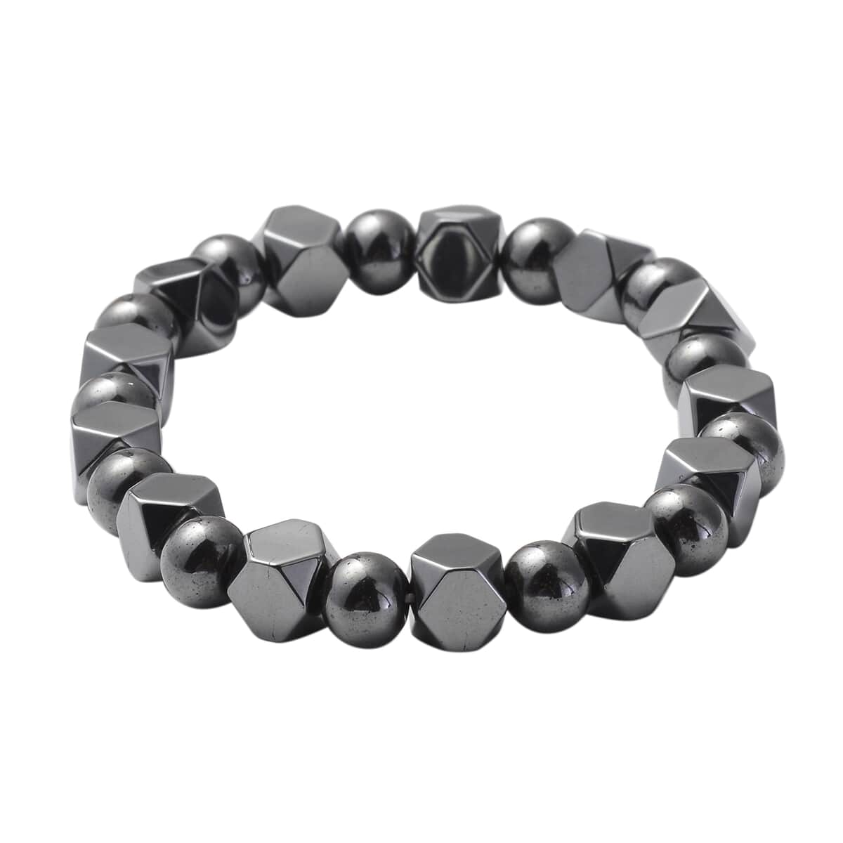 Magnetic By Design Magnetised Hematite Beaded Stretch Bracelet 200.00 ctw image number 0
