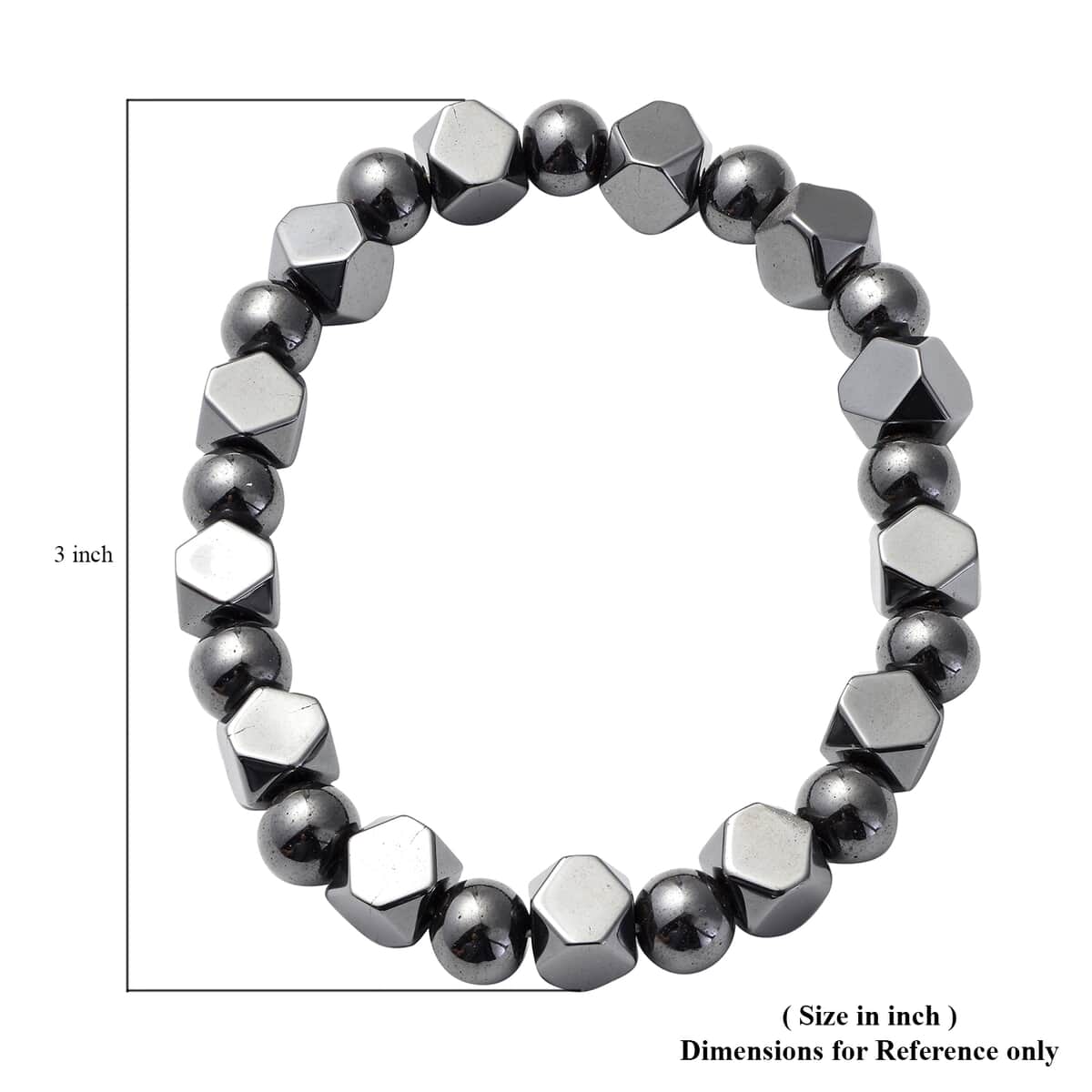 Magnetic By Design Magnetised Hematite Beaded Stretch Bracelet 200.00 ctw image number 2