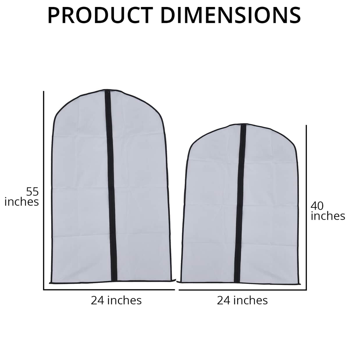 Dustproof Garment Bag with Zipper- 5 pcs image number 3