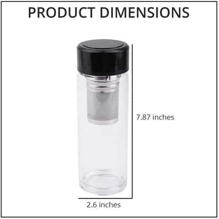 Elite Shungite Filter Infuser and Temperature Sensor Smart Water Bottle (LED Display, Long Filter) - Black image number 3