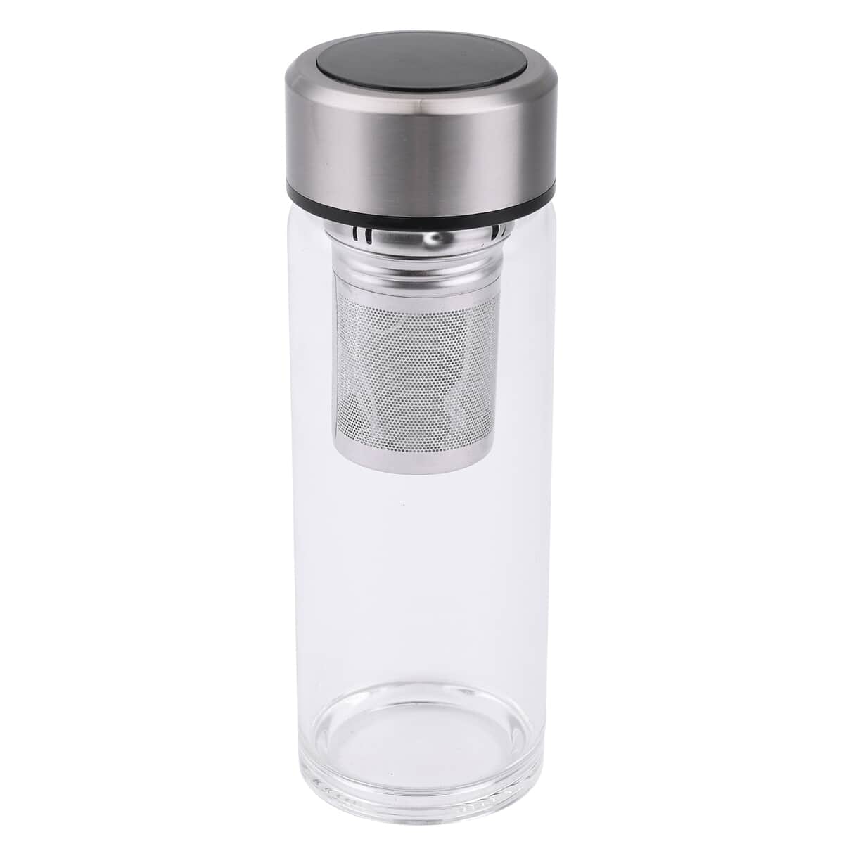 Elite Shungite Filter Infuser and Temperature Sensor Smart Water Bottle (LED Display, Long Filter) - Silver image number 0