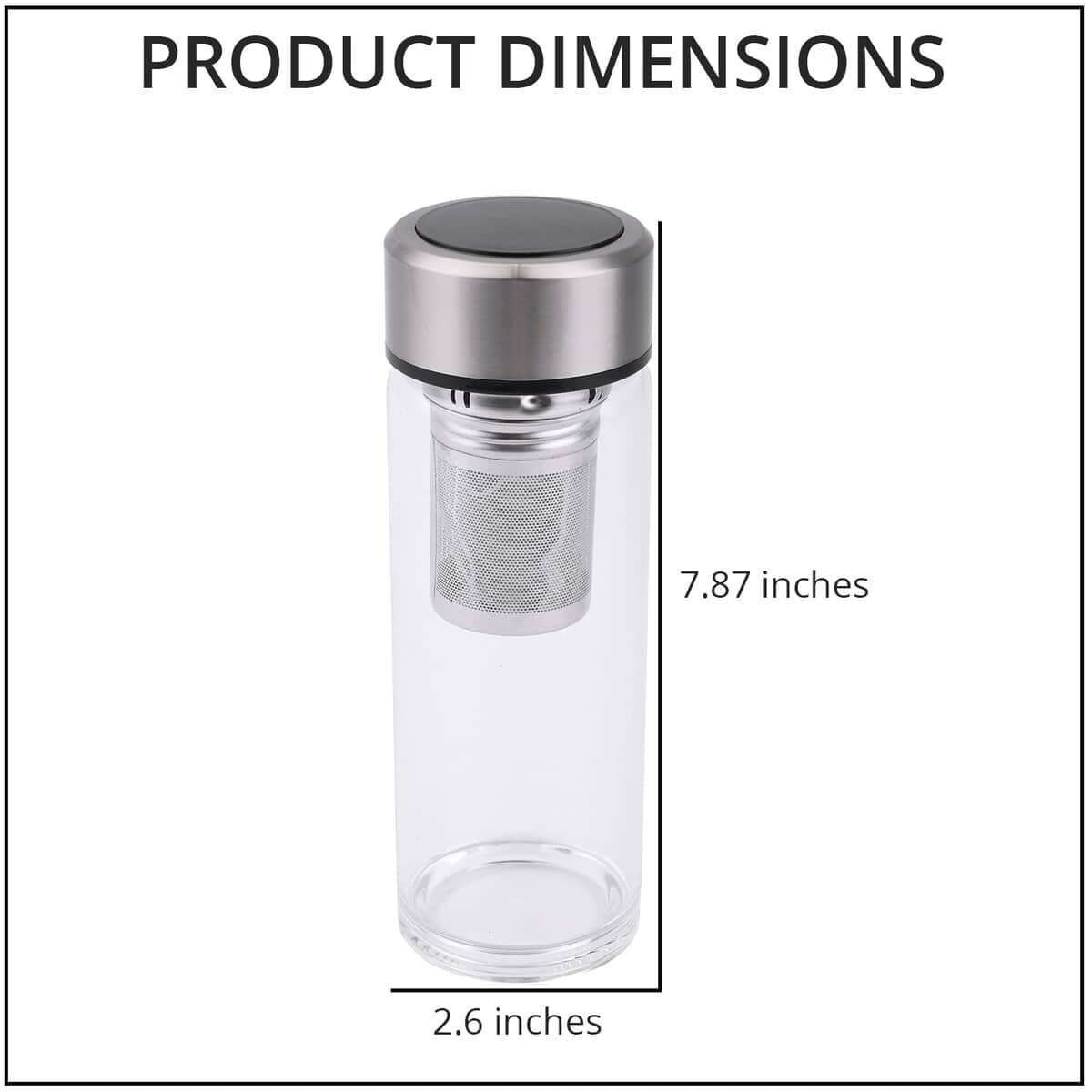 Elite Shungite Filter Infuser and Temperature Sensor Smart Water Bottle (LED Display, Long Filter) - Silver image number 3