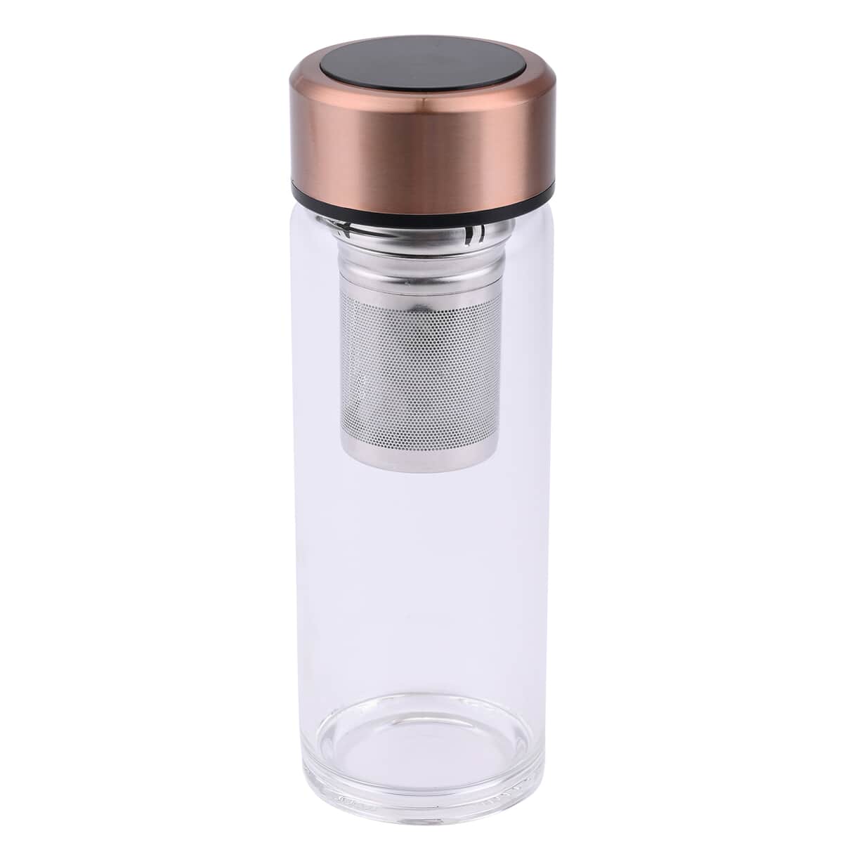 Elite Shungite Filter Infuser and Temperature Sensor Smart Water Bottle (LED Display, Long Filter) - Rose Gold image number 0