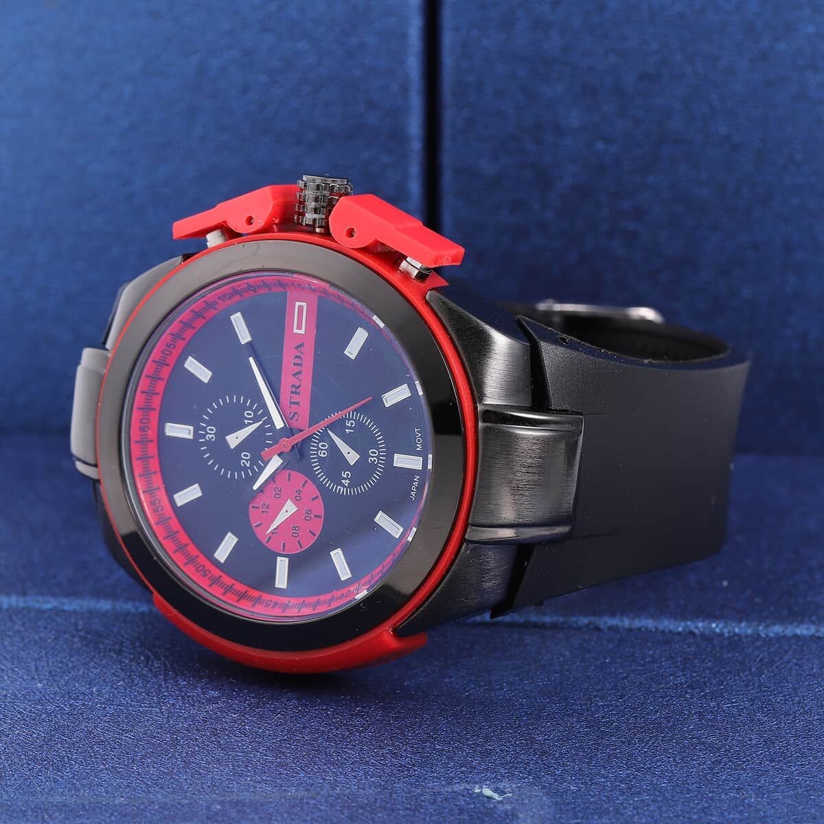 STRADA 10th ANNIVERSARY SPECIAL Japanese Movement Silicone Strap Watch in Black image number 1
