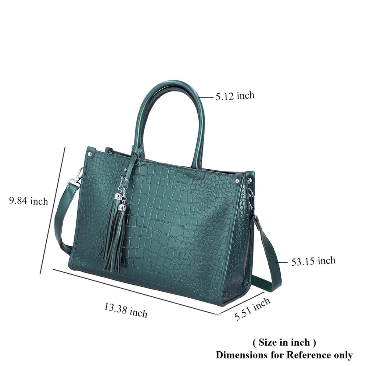 Green Crocodile Pattern Genuine Leather Convertible Bag with Detachable Shoulder Strap, Leather Handbag, Crossbody Bag, Purse, Leather Bag for Women 
