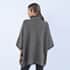 Passage Gray Knit Oversized Coat For Women with Stand Collar and Buckle - L/XL image number 1