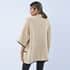 Passage Cream Knit Oversized Coat For Women with Stand Collar and Buckle - S/M image number 1