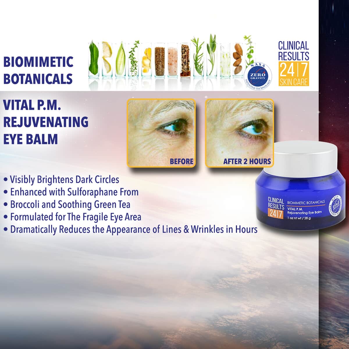 Clinical Results NASA 3D-Biomimetic Botanicals Eye Balm 1oz image number 3