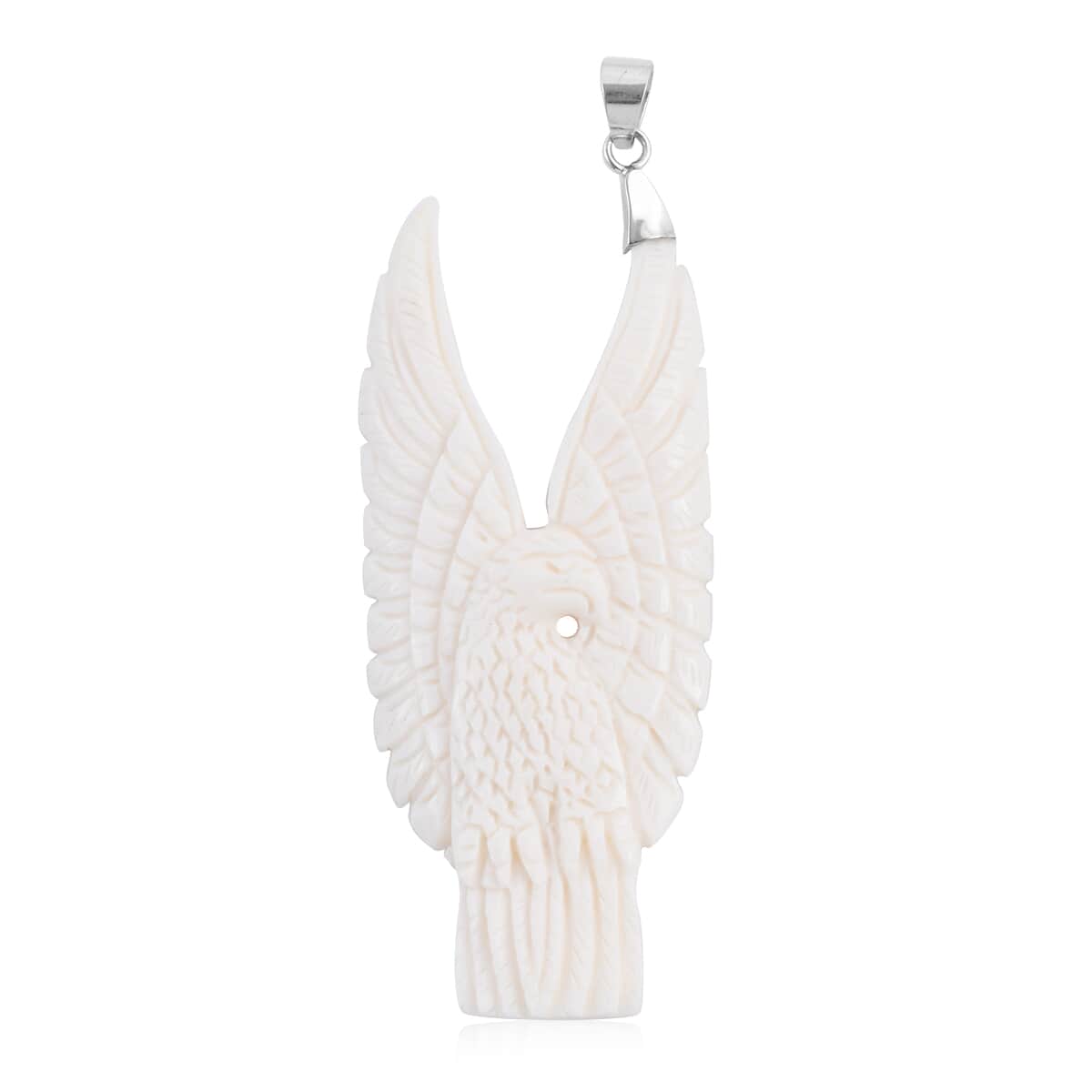 Bali Goddess Carved Bone Garuda Pendant in Sterling Silver image number 0