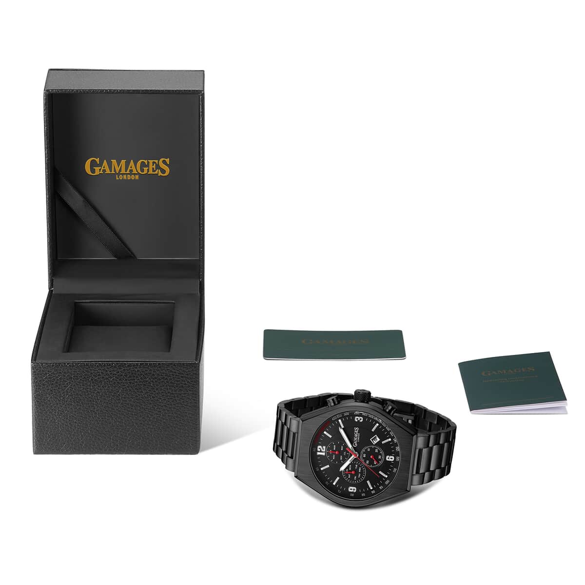 GAMAGES OF LONDON Limited Edition Hand Assembled Enterprise Automatic Movement Watch in ION Plated Black Stainless Steel (45mm) with FREE GIFT PEN image number 5