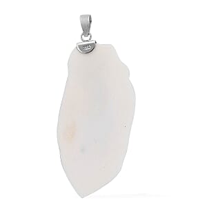 Carved Bone Pendant without Chain in Sterling Silver