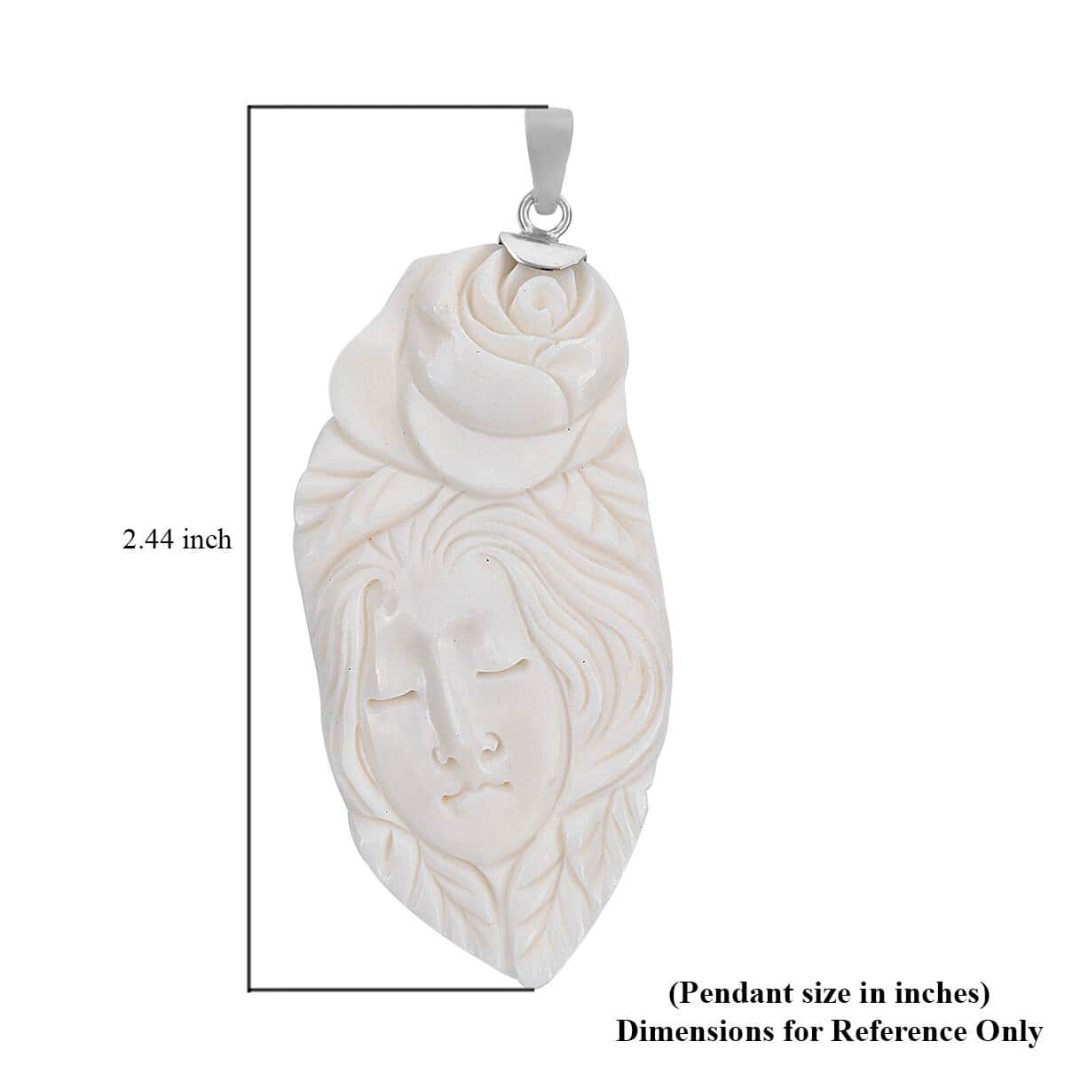 Carved Bone Pendant in Sterling Silver image number 4