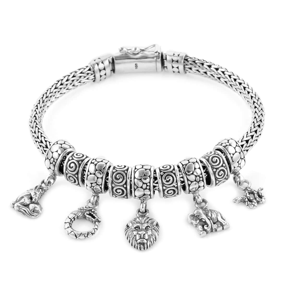 BALI LEGACY Sterling Silver Animal Charms Bracelet (8.00 In) 40 Grams image number 0