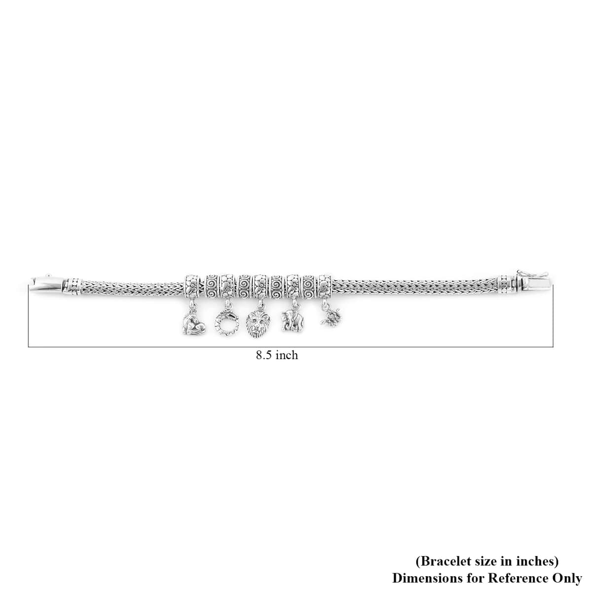 BALI LEGACY Sterling Silver Animal Charms Bracelet (8.00 In) 40 Grams image number 4